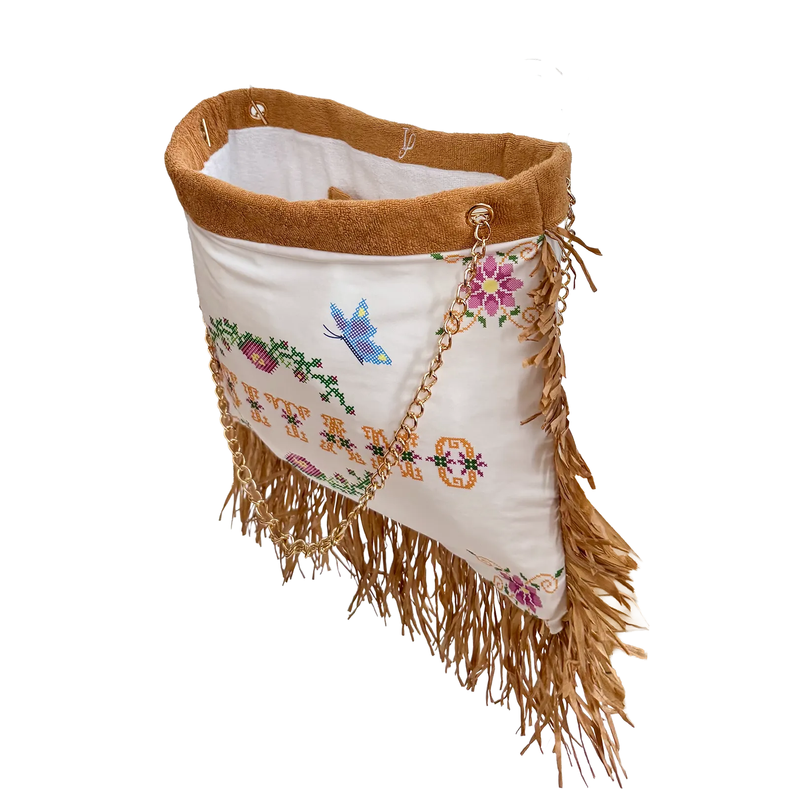 Raffia point de croix — trois-quarts