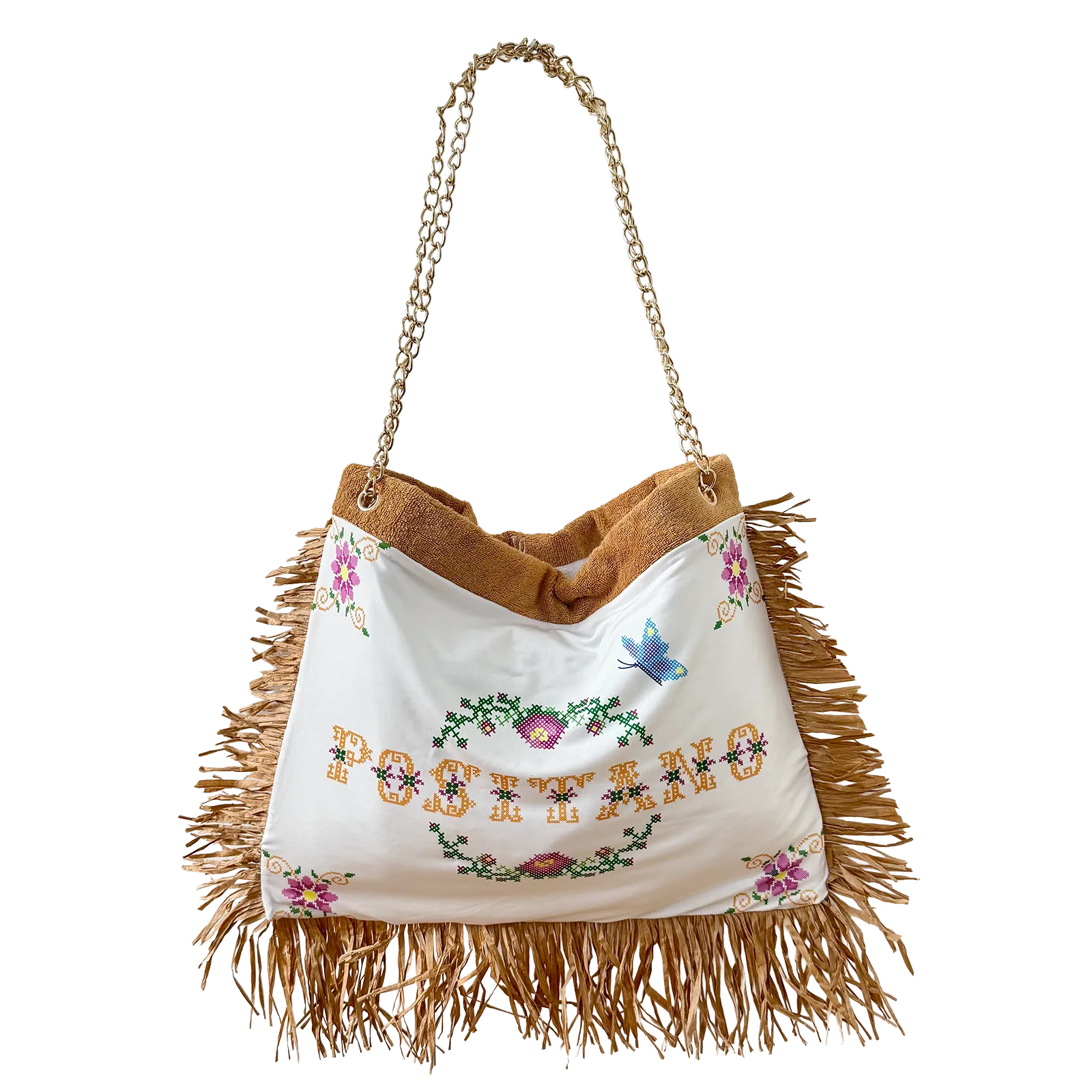 Raffia point de croix — porté