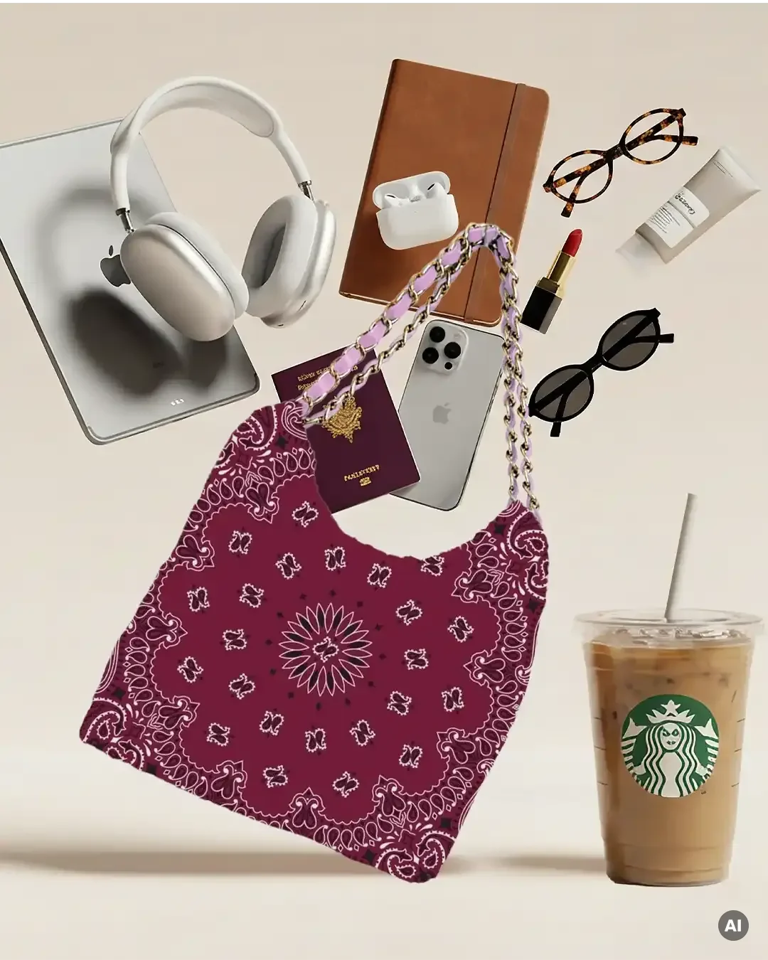 Sac Bandana — taille et broderie