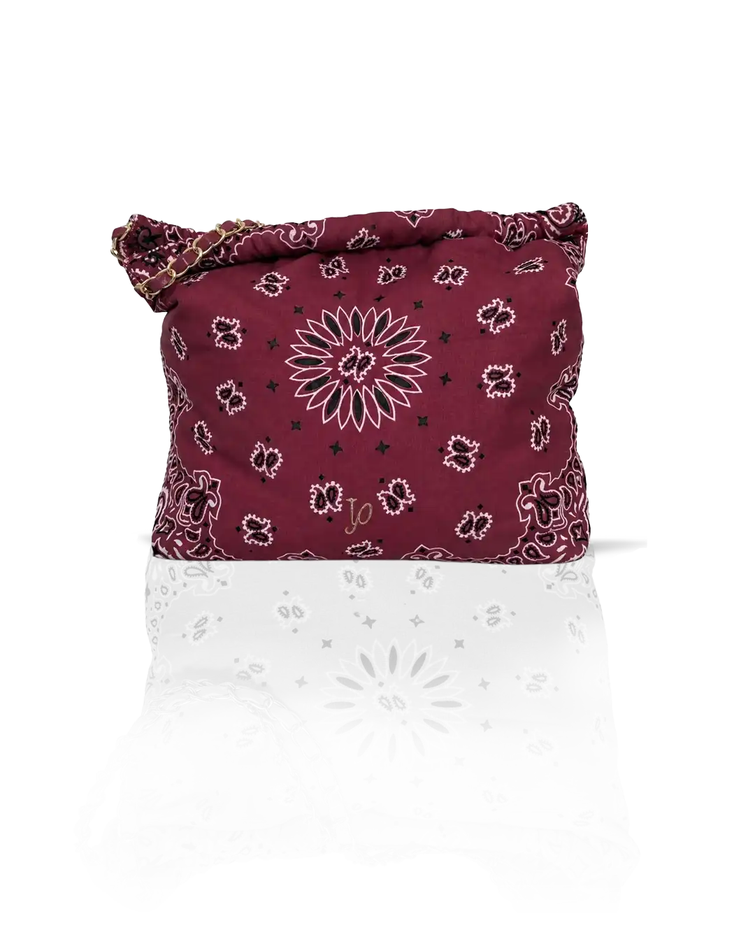 Sac Bandana Bordeaux — détail de la broderie personnalisée
