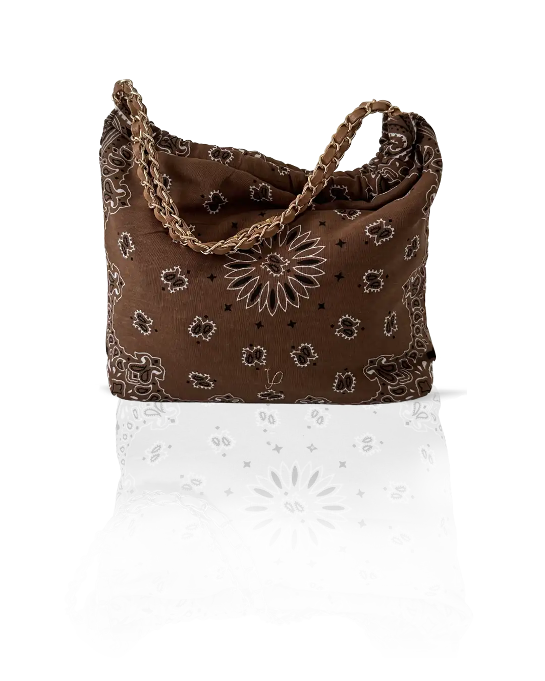 Sac Bandana Marron — détail de la broderie personnalisée