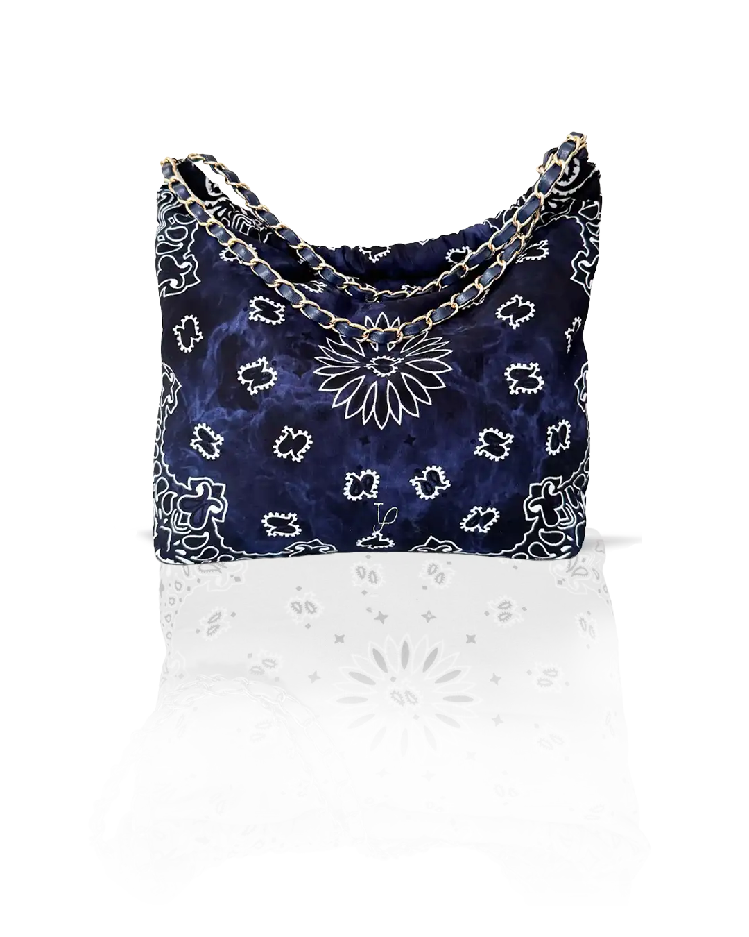 Sac Bandana Tie & Dye Marine — détail de la broderie personnalisée