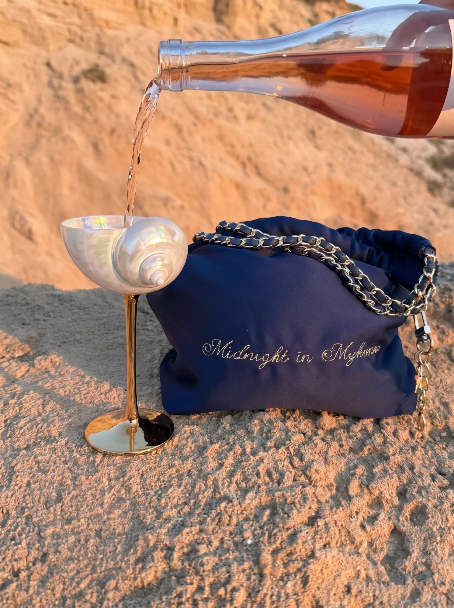 Broderie fil doré du sac du soir midnight