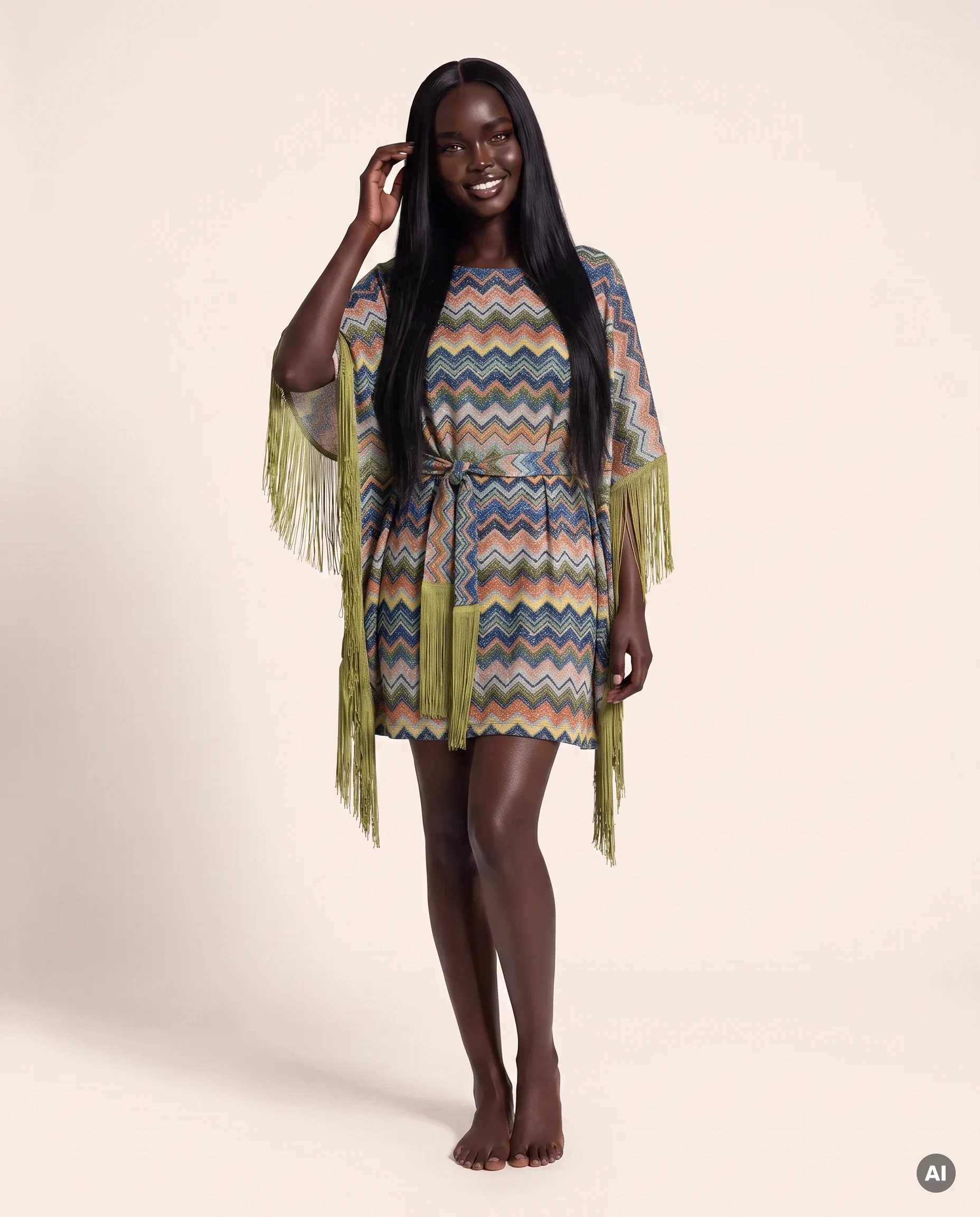 Kaftan en lurex Palma — face